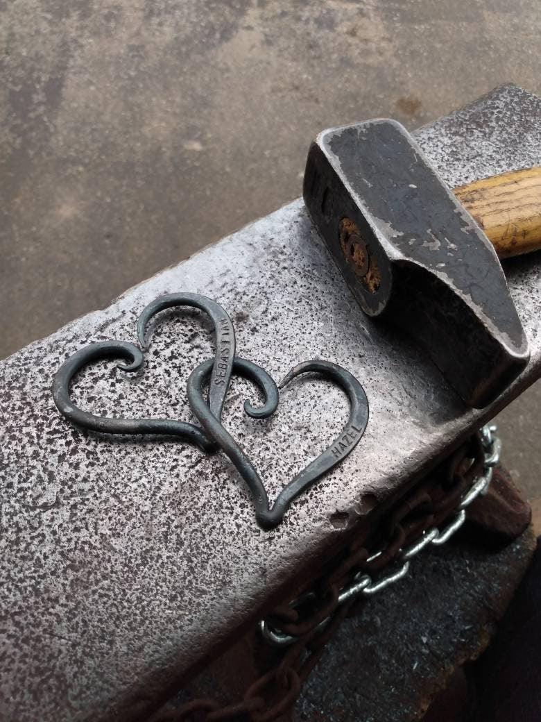 Small Personalized Iron Hearts Decorative Plaques Gift