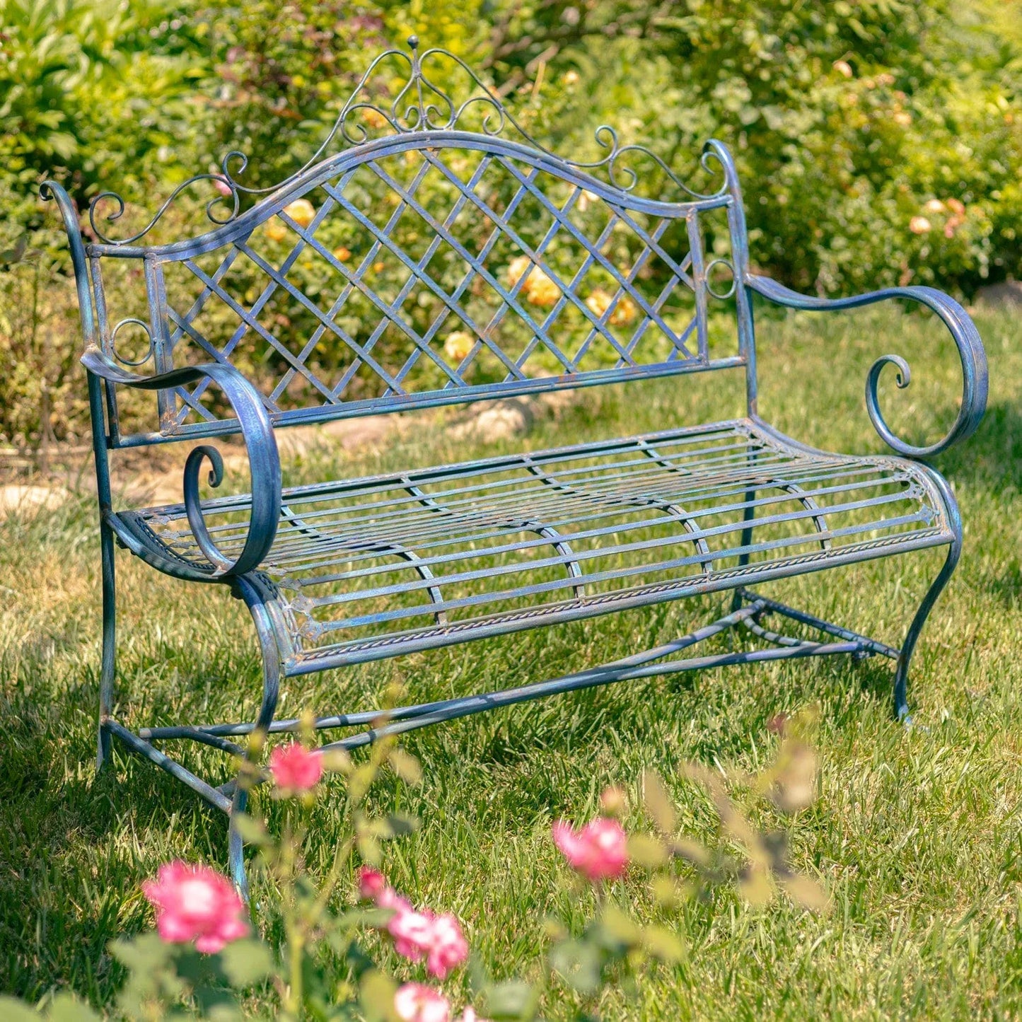"Stephania" Victorian Style Iron Garden Bench Sculptures & Statues Furniture