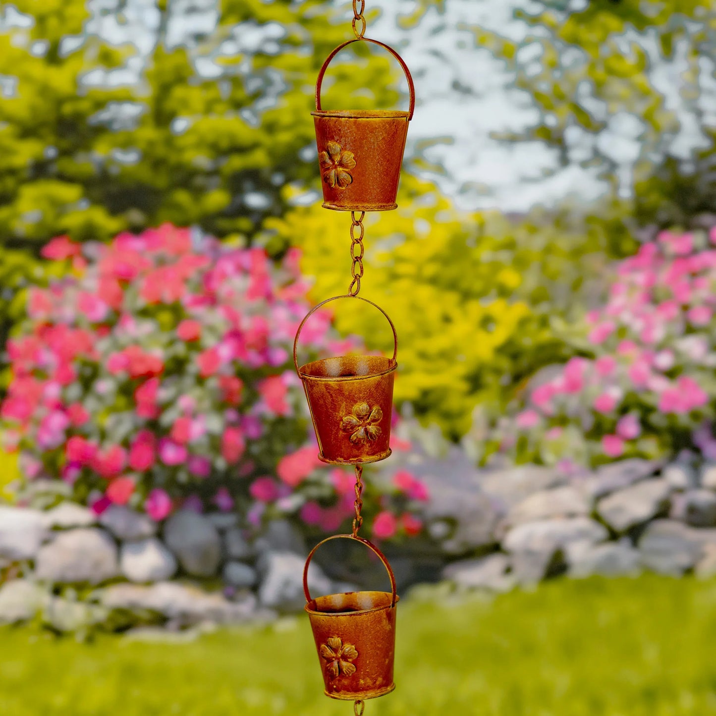 Daisy Bucket Rain Chain Rain Chains