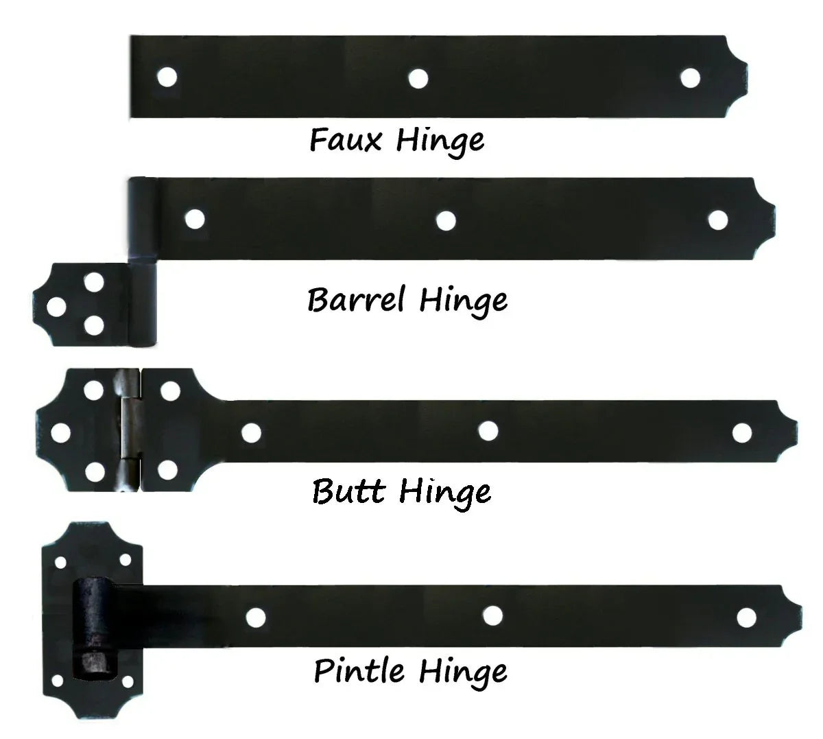 Transitional Wrought Iron Functioning Hinge Strap