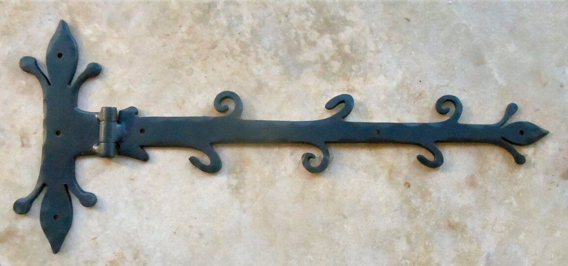 Old English Castle Wrought Iron Functioning Hinge Strap